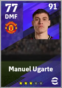 Manuel Ugarte eFootball 2026 player card — 77 OVR DMF