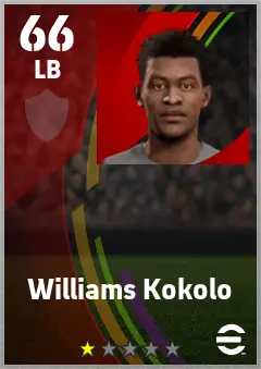 Williams Kokolo eFootball 2026 player card — 66 OVR LB