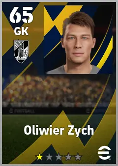Oliwier Zych eFootball 2026 player card, 65 OVR GK