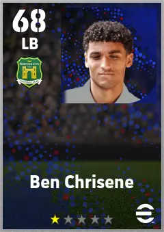 Ben Chrisene eFootball 2026 player card — 68 OVR LB