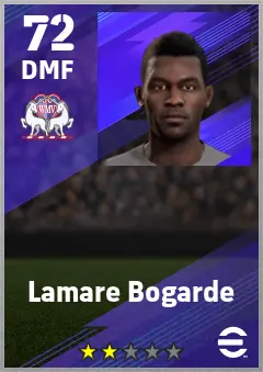 Lamare Bogarde eFootball 2026 player card — 72 OVR DMF