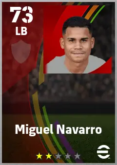 Miguel Navarro eFootball 2026 player card — 73 OVR LB