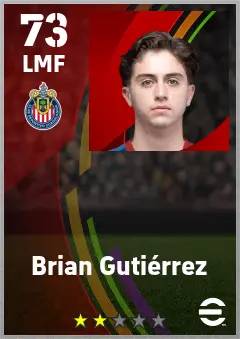Brian Gutierrez eFootball 2026 player card — 73 OVR LMF