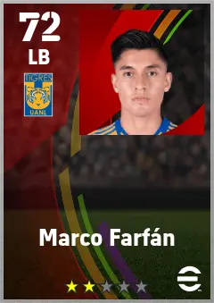 Marco Farfan eFootball 2026 player card — 72 OVR LB