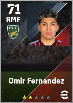 Omir Fernandez eFootball 2026 player card — 71 OVR RMF