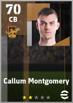 Callum Montgomery eFootball 2026 player card — 70 OVR CB