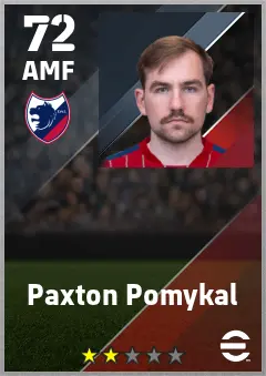 Paxton Pomykal eFootball 2026 player card — 72 OVR AMF