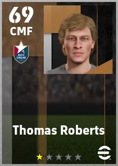 Thomas Roberts eFootball 2026 player card — 69 OVR CMF