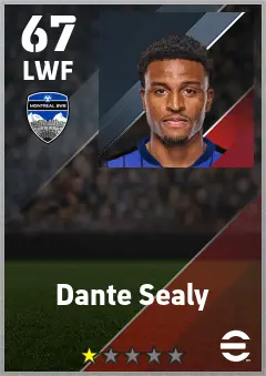 Dante Sealy eFootball 2026 player card — 67 OVR LWF