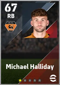 Michael Halliday eFootball 2026 player card — 67 OVR RB
