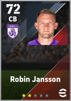 Robin Jansson eFootball 2026 player card — 72 OVR CB