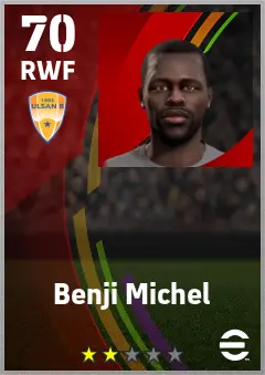 Benji Michel eFootball 2026 player card — 70 OVR RWF