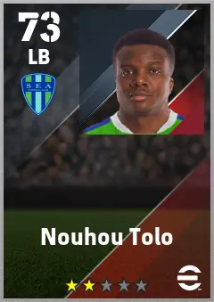 Nouhou Tolo eFootball 2026 player card — 73 OVR LB