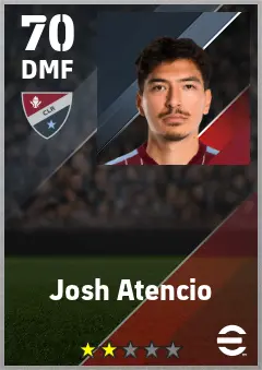 Josh Atencio eFootball 2026 player card — 70 OVR DMF