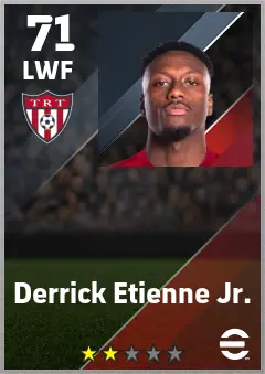Derrick Etienne Jr. eFootball 2026 player card — 71 OVR LWF
