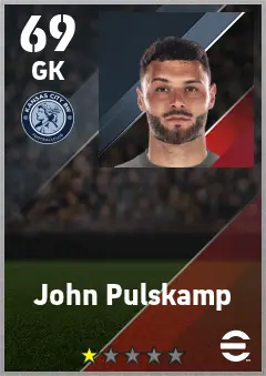John Pulskamp eFootball 2026 player card — 69 OVR GK