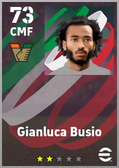 Gianluca Busio eFootball 2026 player card — 73 OVR CMF