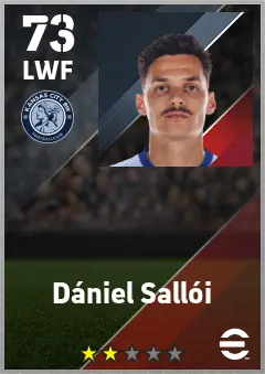 Daniel Salloi eFootball 2026 player card — 73 OVR LWF