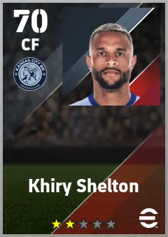 Khiry Shelton eFootball 2026 player card — 70 OVR CF