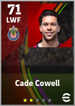 Cade Cowell eFootball 2026 player card — 71 OVR LWF