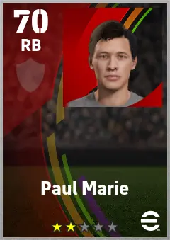 Paul Marie eFootball 2026 player card — 70 OVR RB