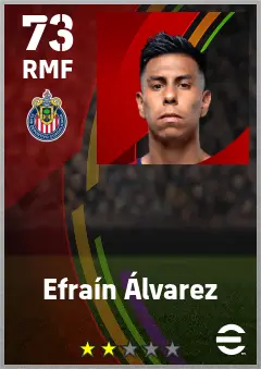 Efrain Alvarez eFootball 2026 player card — 73 OVR RMF