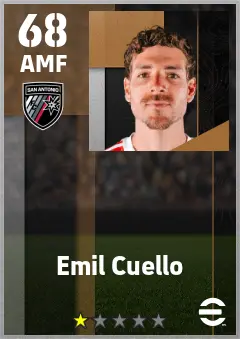 Emil Cuello eFootball 2026 player card — 68 OVR AMF
