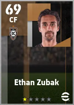 Ethan Zubak eFootball 2026 player card — 69 OVR CF