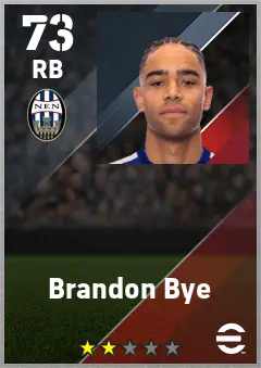 Brandon Bye eFootball 2026 player card — 73 OVR RB
