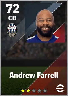 Andrew Farrell eFootball 2026 player card — 72 OVR CB