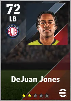 DeJuan Jones eFootball 2026 player card — 72 OVR LB