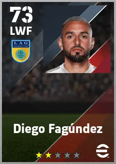 Diego Fagundez eFootball 2026 player card — 73 OVR LWF