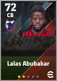 Lalas Abubakar eFootball 2026 player card — 72 OVR CB