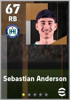 Sebastian Anderson eFootball 2026 player card — 67 OVR RB