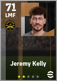 Jeremy Kelly eFootball 2026 player card — 71 OVR LMF