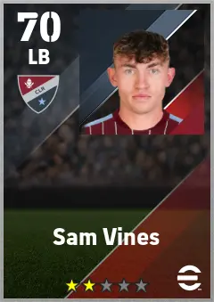 Sam Vines eFootball 2026 player card — 70 OVR LB