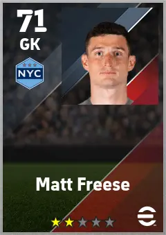 Matt Freese eFootball 2026 player card — 71 OVR GK
