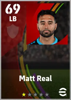 Matt Real eFootball 2026 player card — 69 OVR LB