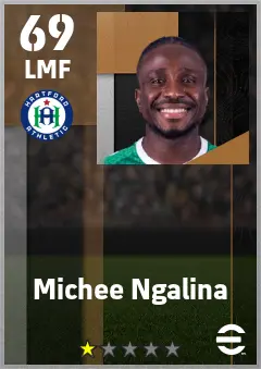 Michee Ngalina eFootball 2026 player card — 69 OVR LMF