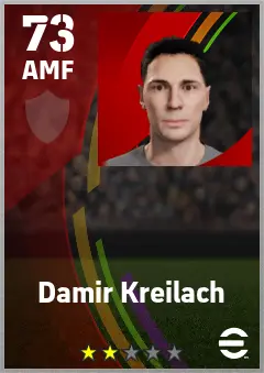 Damir Kreilach eFootball 2026 player card — 73 OVR AMF