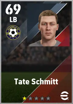 Tate Schmitt eFootball 2026 player card — 69 OVR LB