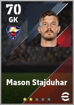 Mason Stajduhar eFootball 2026 player card — 70 OVR GK
