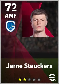 Jarne Steuckers eFootball 2026 player card — 72 OVR AMF