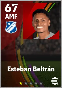 Esteban Beltran eFootball 2026 player card — 67 OVR AMF