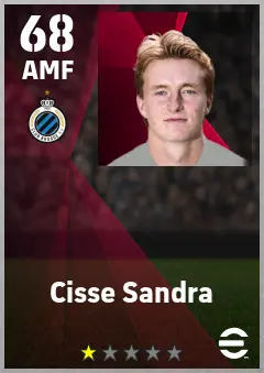 Cisse Sandra eFootball 2026 player card — 68 OVR AMF