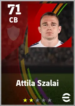 Attila Szalai eFootball 2026 player card — 71 OVR CB