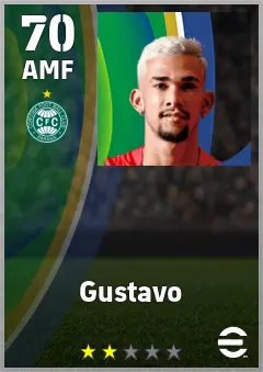 Gustavo eFootball 2026 player card — 70 OVR AMF