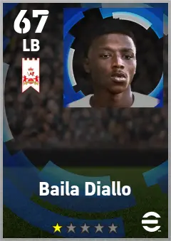 Baila Diallo eFootball 2026 player card — 67 OVR LB