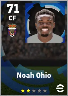Noah Ohio eFootball 2026 player card — 71 OVR CF