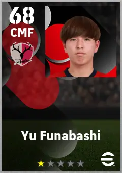 Yu Funabashi eFootball 2026 player card — 68 OVR CMF